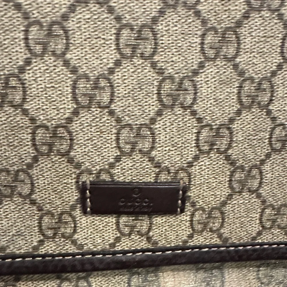 Gucci Beige and Brown Monogram Messenger Bag